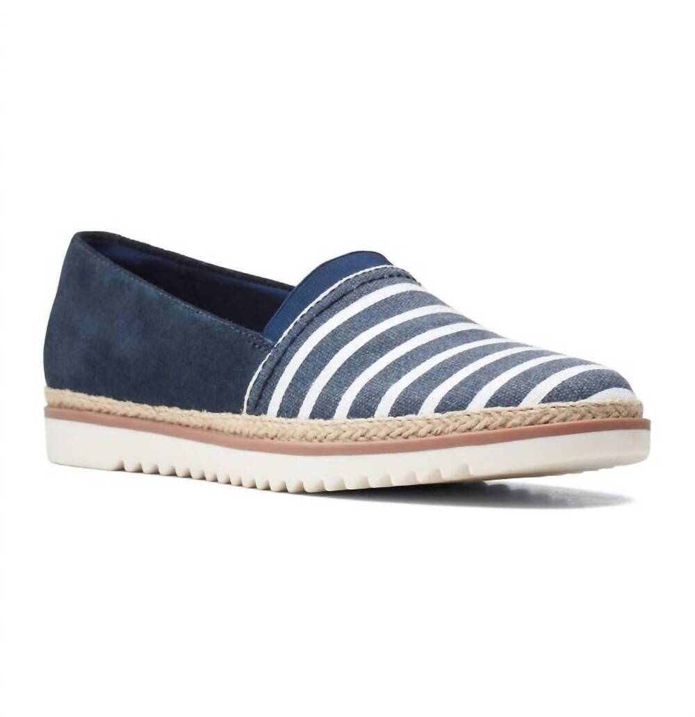 NEW CLARKS women's serena paige slip-on shoes in navy